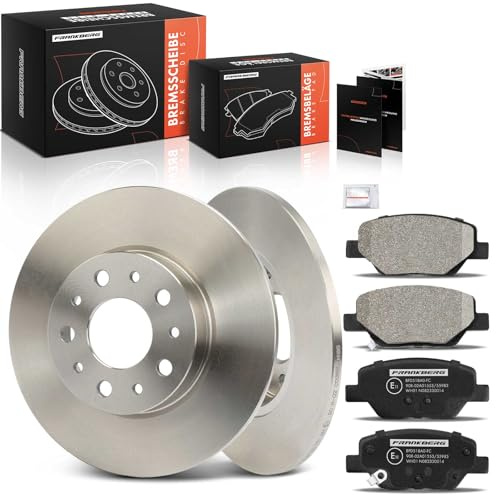 Frankberg Set freni incl. 2x Dischi Freno + 4x Pastiglie dei Freni Posteriore Compatibile con Tipo 356 357 2015-2020 Replace# 77367717, 51885409