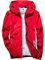 Regenjacke Herren Wasserdicht Atmungsaktiv Dünne Leichte Jacke Windbreaker Kapuze Regenjacke Reflektierender Reißverschluss Normale Passform Outdoorjacke Arbeitsjacke Regenbekleidung Rot 5XL
