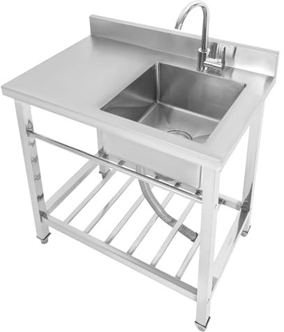 Lavandino da cucina monococca, lavello da cucina per ristoranti commerciali, freestanding per uso in bagni, fattorie, cortili, bar, ristoranti