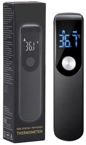 Forehead Thermometer for Adults and Kids, No Touch Infrared Forehead Thermometer, Digital Thermometer with Fever Alarm, ℃ / ℉, Instant Reading, Temperature Thermometer (Black)