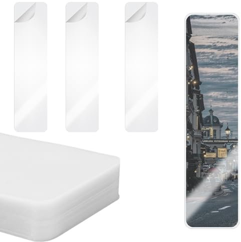 100 StüCk Lesezeichen Laminierfolie, 20x5cm, HeißLaminierfolien, Transparente Lesezeichenfolien, Buchfolie füR Buchliebhaber, Folie, LaminiergeräTe, Naturliebhaber, Diy-Plastik-Lesezeic