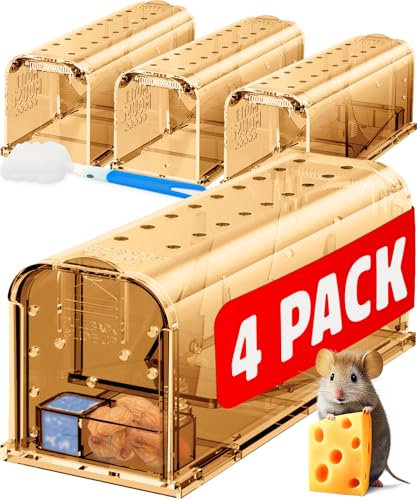 Motel Mouse Mausefalle Lebend - Einfach zu Bedienen, Einfach zu Reinigen, Wiederverwendbar, Berührungsfreie Freigabe Verbesserter Hochsensibler Auslösemechanismus Mit Handbuch und Video auf Deutsch