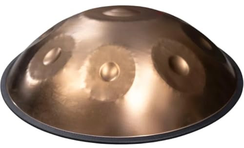 Shelter HP55-GD - HandPan in D-Moll, Handgefertigte, Goldfinish, Tasche+Stativ+Schlägel inklusive