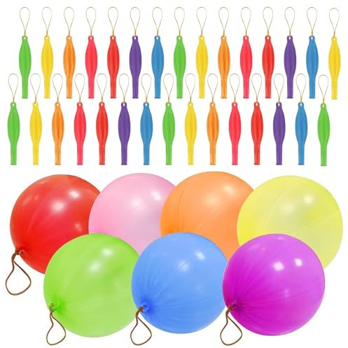35 PCS Punch Balloons for Party Bags With Elastic Band - Large Size for Kids, Great for Games and Outdoor Entertainment Prizes
