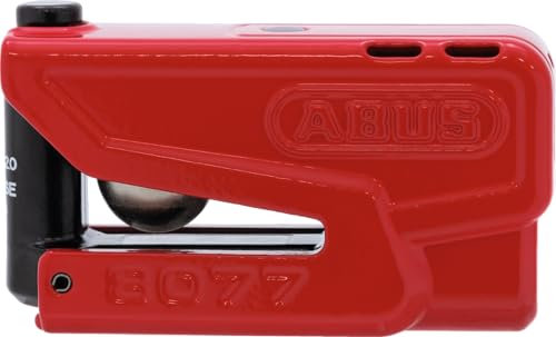 Abus Granit Detecto XPlus 8077 2.0 SRA Motorradschloss mit Alarm und intelligenter Voralarm – aus gehärtetem Stahl – zum Schutz von Motorrädern von hoher Qualität – Rot