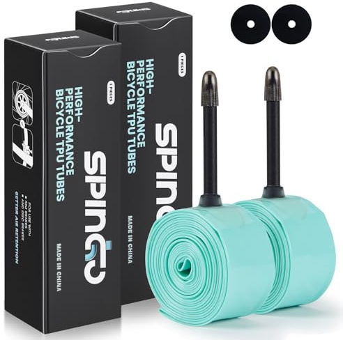 Lot de 2 SPINGO Chambres à air en TPU pour vélo 700C x 23c-32c / 700C x 35c-43c avec valves Presta 48mm/60mm/80mm, Tube de vélo léger, Pneu de Rechange pour Bicyclette