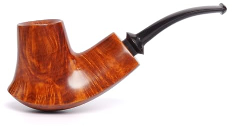 Heysong Pipe à tabac courbée inspirée de la série MAX5111-9 inspirée de bruyère italienne fabriquée à la main pour filtre de 9 mm HSMAX5111-9 (léger)