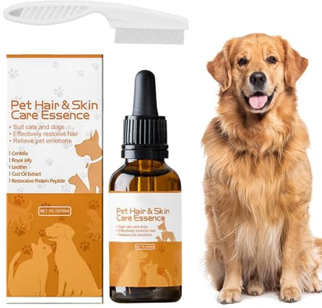 Huile De Toilettage pour Chiens Et Chats, Huile De Soin des Poils d'animaux, Poils Brillants Grâce Au Collagène Et Aux Huiles Naturelle, Après-Shampoing sans Rinçage pour Chiens Et Chats - 30 ML