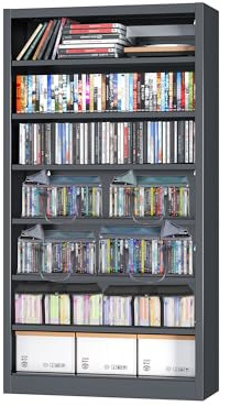 LyAosdFu Storage Cabinet, Ideal for DVD Storage, Media Cabinets & Display Shelves. Protect & Organize Prized Blu-Rays, Videogames, CD Holder, Music, Movie, Manga. Home Organization & Stylish Upgrades