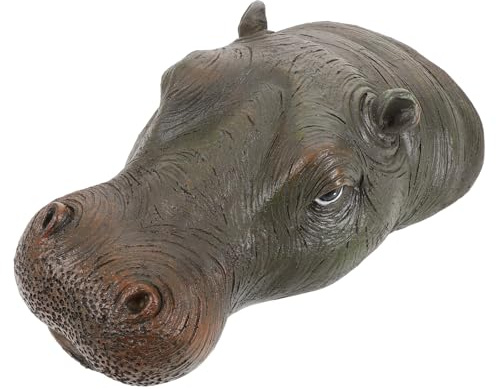 Toddmomy Cabeza de Hipopótamo Flotante de Resina Mediana Estatua Decorativa para Jardín y Estanque Figura Realista para Decoración de Patio y Terraza