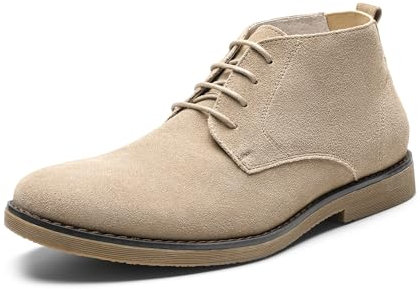 Bruno Marc Herren Chukka Stiefel Stiefelette Desert Boots Suede Leder Schnürstiefel Stiefeletten,Size 42,Natürlich,Chukka