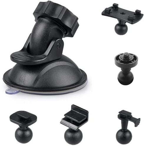 Car mounted suction cup for driving recorder, with 5 types of adapters, 360 degree car mount, used for driving DVR cameras, GPS motion cameras