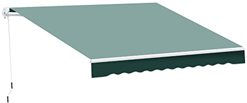 Outsunny Tenda da Sole 2.5x2 m con Braccio Avvolgibile, Tenda Parasole da Esterno a Manovella in Alluminio e Tessuto Poliestere, 280 g/㎡, UV50+, Verde