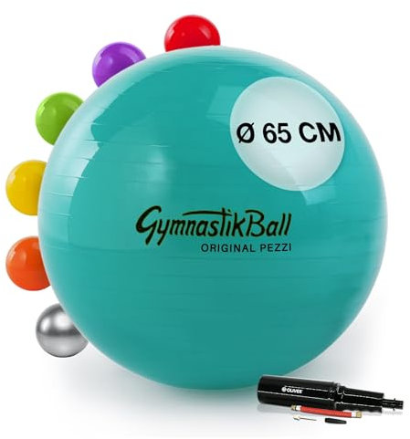 PEZZI Original Pezziball Standard 65 cm m. Pumpe Kombi Gymnastikball grün
