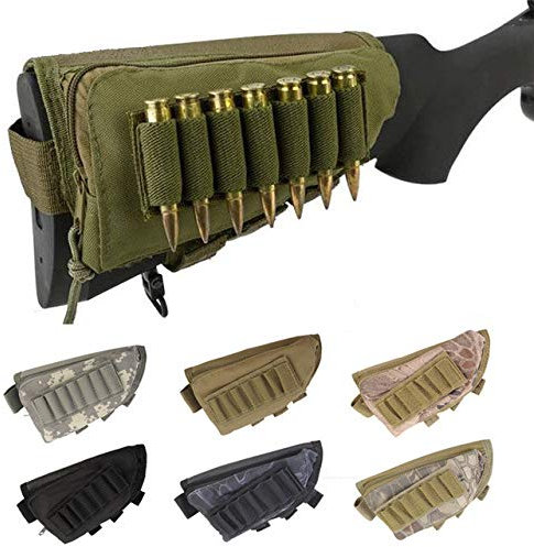 Gexgune Taktische Gesäßbacke Wangenauflage Munitionsbeutel Flinte Gewehrvorrat Munition Tragbare Hülle Patronenhalter Kampf Jagdausrüstung (Khaki)
