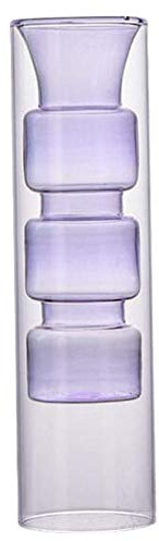 Tubayia Moderne Glas Blumenvase Glasvase Hydroponik Vase Dekoration für Wohnzimmer, Schlafzimmer, Büro (Lila)