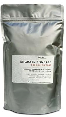 Engrais professionnel bonsaïs feuillus et conifères. NPK 9-3-3 + Magnésium - Sachet 750 g