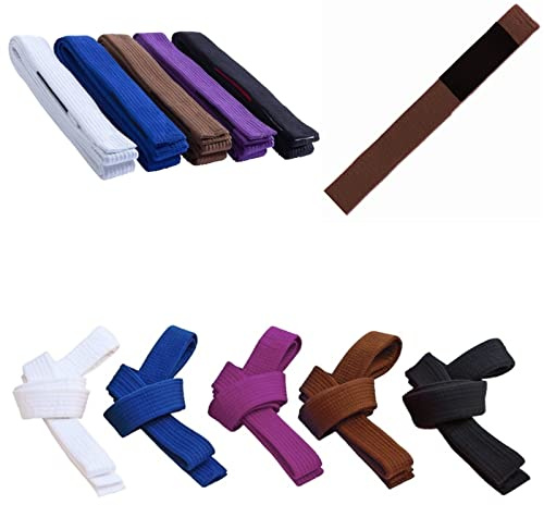 mmasport Cinturón BJJ Belt Jiu Jitsu Kimono - gi 100% Algodón Grosor 5 mm Acolchado de Eva (Marrón, 300 cm)