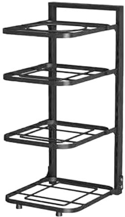 Pfannen Organizer, 4 Stöckiges Topf Organizer Multifunktionales Verstellbares Pfannen- und Topfregal, Pfannenständer Deckelhalter für Schrank, Arbeitsplatten-Organizer