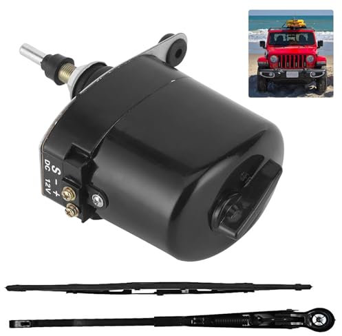 12V Universeller Scheibenwischermotor mit Arm und Blatt Wischermotor Scheibenwischermotor 105° Wischerarm Wischerblatt Scheibenwischer Motor für Traktor, Wohnmobil 01287358 7731000001 0390506510