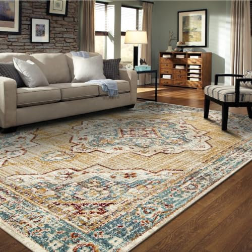 Oriental Weavers® | Tappeto Orientale Salotto, Cucina e Camera, Tamarai in PPL, Pelo Corto, Trama Medaglio Antique, Tappeto Etnico ed Elegante, 133 x 190 cm