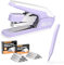 Effortless Heavy Duty Desktop Stapler, 40 Sheet Capacity, 1-Finger Press Stapling, Ergonomic & Easy to Load, Includes 2000 Staples and Magnetic Staple Remover, Purple