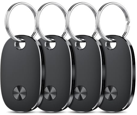 Air Tags-4 Pack, Bluetooth Tracker Works with Apple Find My APP (iOS Only), Keys Finder and Item Locator for Luggage, Backpack, Suitcases, Replaceable Battery, IP67 Waterproof Tracking Tag