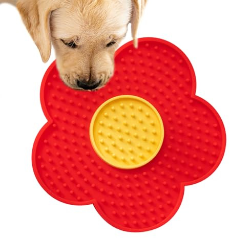Tappetino Per Leccare Gatti, Tappetino Per Leccare Cani,Lick Pad Alimentatori - Cuscinetto Da Leccarse Burro In Silicone Pesr Fiori, Giocattoli Animali Domestici Tenerli Occupati, Rifi