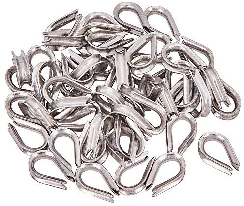 INCREWAY dedales de cable, 50 piezas M2 acero inoxidable de alambre cuerda de dedal para cable de cuerda 2mm