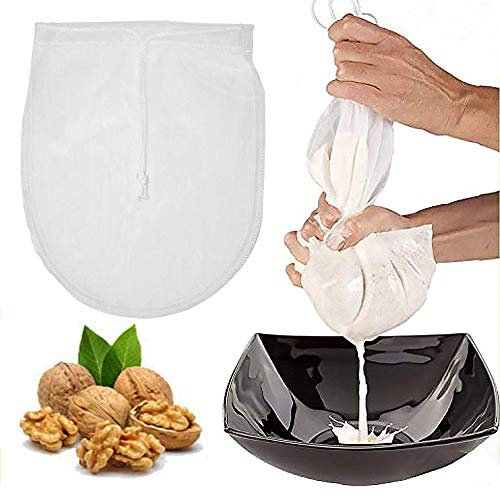 Bolsas de filtro de cordón reutilizables para frutos secos, leche/café/jugo/vino (30,5 x 30,5 cm)