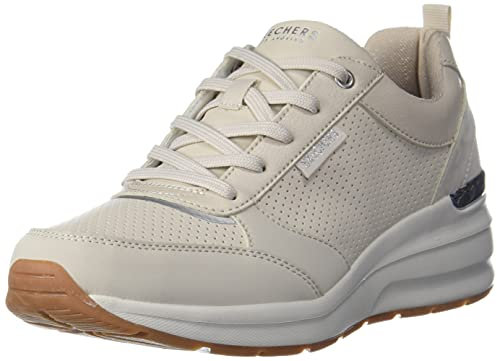 Skechers Damen Billion Subtle Spots Sneakers, Off White Dura Leather/Off White Leopard Tri, 37 EU