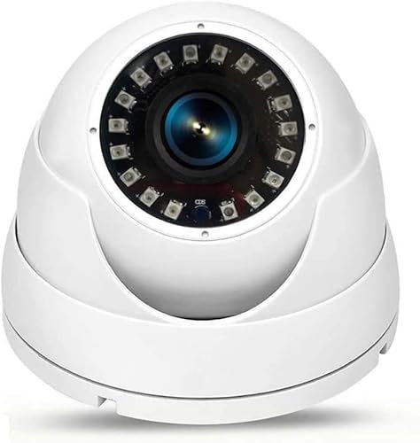 Multibao Metal Dome CCTV Camera 2.4MP Full HD 1080P 360° Night Vision TVI AHD CVI CVBS Indoor Use Only (White 3.6mm Lens)
