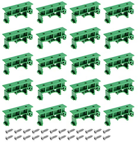 Be In Your Mind 15 Sets PCB DIN C45 Schienenmontage Adapter Leiterplatte Montagehalterung Halter Trägerclips für Leitungsschutzschalter Relais Elektrogeräte Grün 35 mm