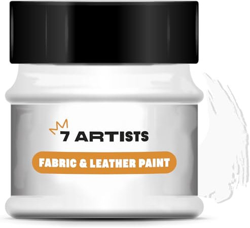 7 Artists Stoffmalfarbe, Lederfarbe 50ml Weiß | Stoffmalfarben Waschfest | Textilfarbe für Kleidung, Schuhe, Jeans, Taschen | Stofffarben Waschfest | Stofffarbe | Textilfarben Waschmaschinenfest