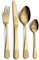 Tafelbesteck, Vintage-Muster, Silberbesteck, 24-teilig, Vergoldetes Besteck Aus 18/10-Edelstahl, Besteckset Für 6 Personen, Wiederverwendbares Tafelservice,24 Stück Golden,Picturesque234