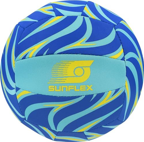 Sunflex Neopren Zubehör Beach- und Funball Flames Bluefire Größe 3 | Volleyball & Starndball weich & leicht für den Strand & das Wasser | Spielball extrem robust & für Jede Altersgruppe