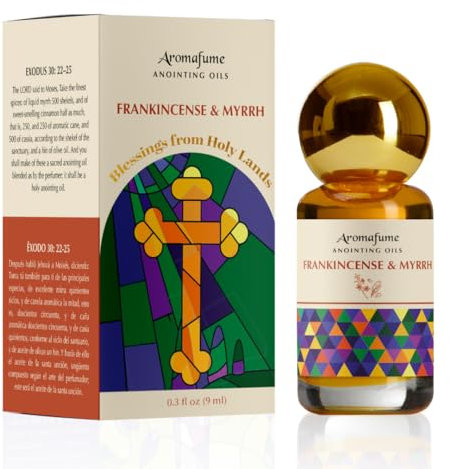 Frankincense & Myrrh Anointing Oil 9ml (0.3 fl oz.)| Blessings from The Holy Lands | Blessed from Jerusalem with Biblical Spices | Christian Gifts | Holy Oil for Prayer and Protection