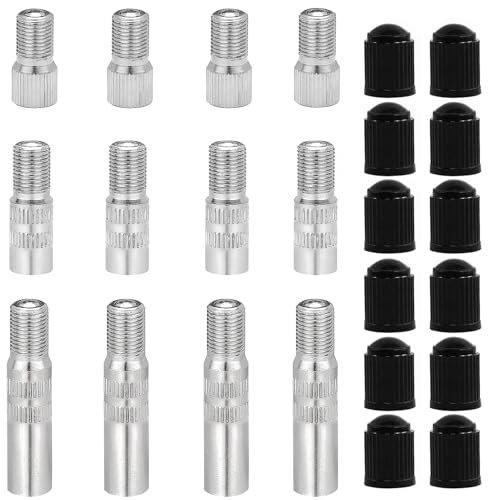 GIONAR 24 Stück Ventilverlängerung Adapter, 19mm 27mm 39mm Autoventil Ventil Verlängerung Adapter, Verlängerung der Ventilkappe mit Gewinde, Autoventil Ventil Verlängerung Adapte für Scooter, Auto