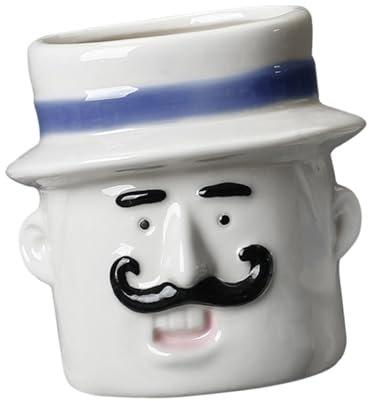 F Fityle Vaso da Fiori in Ceramica, Divertente, con Cartoni Animati, Moderno, Decorativo, per la casa, Grazioso Vaso da Fiori, per Tavolo, Interno, Esterno, Uomo Bianco Luminoso