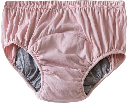 Pañales De Algodón, Braguitas Lavables para Incontinencia, Almohadilla Absorbente Integrada De Algodón para Personas Mayores, Adultos,Braga Impermeable,Bragas Antifugas De Orina C,L(40-50kg)