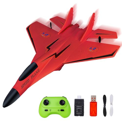 Afenau Remote Control Plane, 2.4GHz RC Airplane, Rechargeable Remote Control Airplane, Wireless RC Planes, airplane Toys for Beginners Adults - Red