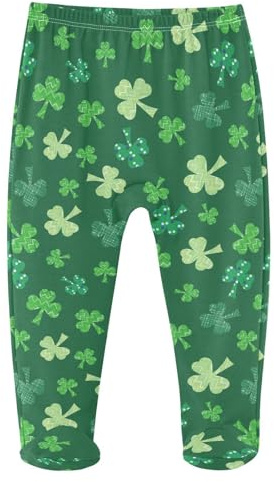 JHKKU St. Patrick's Stripes Shamrock Baby Boys Footed Pants Cotton Infant Tights Casual Bottoms Crawling Pants 3M