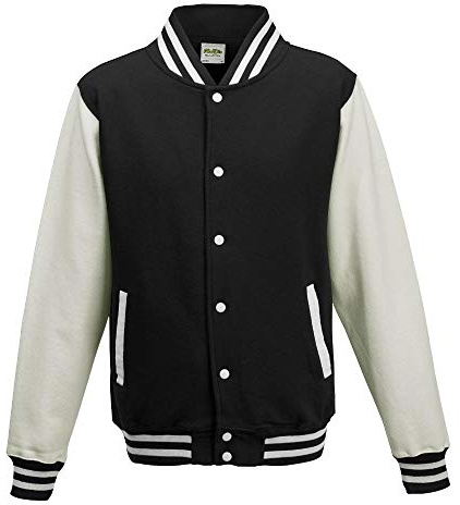 ust Hoods Blouson College Varsity unisexe - Noir/Blanc - Large