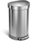 simplehuman CW2030 45L Semi-Round Kitchen Pedal Bin, Silent Soft Close Lid, Strong Wide Pedal, Fingerprint-Proof, Brushed Stainless Steel, W 40.0cm x H 67.0cm x D 36.0cm