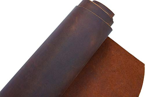 Oxläder, verktyg sömnad hantverk, läder, kvadratisk, 1,8–2,0 mm tjock, kohud, hobbyhäst, hantverk, lädertillbehör läderstycken ... (rödbrun, 30 x 60 cm)