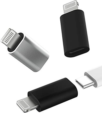3Pack, Adaptador USB-C Hembra a Lightning Macho, Adaptador Lightning a USB C, Adaptador de Cargador de Cable Tipo C para Apple para iPhone 14 13 12 Pro MAX 7 8Plus para iPad convertidor de Carga USBC