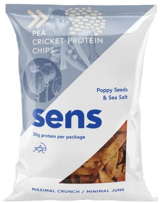 SENS Protein Chips, Fitness Snack, Low Carb Party Mix Snacks, Glutenfrei Eiweiss Chips, Knabberartikel Knabberzeug (Mohnsamen und Meersalz, 80g)