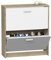 MUEBLES PITARCH | Zapatero Recibidor Mueble Auxiliar Estrecho 2 Puertas para Entrada Blanco y Roble Cambrian, 12 Pares de Zapatos, 82x74x25cm, Colección Tibet