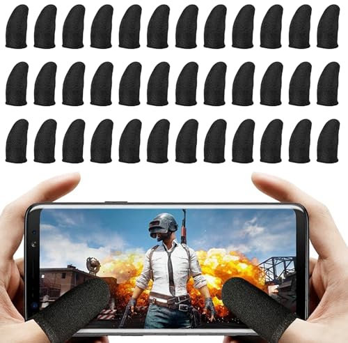 Pack de 48 Manchons de Doigt de Jeu Mobile PUBG, Manchon de Doigt de Jeu Mobile, Manchon de Doigt en Fibre Respirante Anti-Transpiration,Gants de Jeu de Manchon de Jeu pour Jeux Mobiles