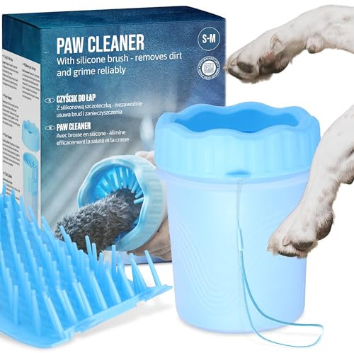Domee Hunde Pfotenreiniger Silikon Pfoten Reiniger Silikonborsten Bürste S-M Tragbarer Haustier-Fuß Waschmaschine Reinigungsbürste Haustierpfoten-Reiniger Hundepfotenwaschmaschine Massagefunktion